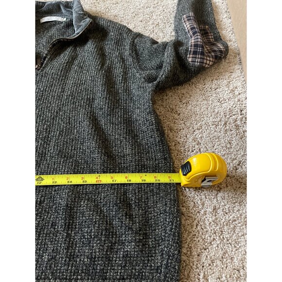 Men's Vintage Pullover Patchy Collared Gray 90s‎ Zip Up Pullover Sweater Size 14 - Picture 3 of 6